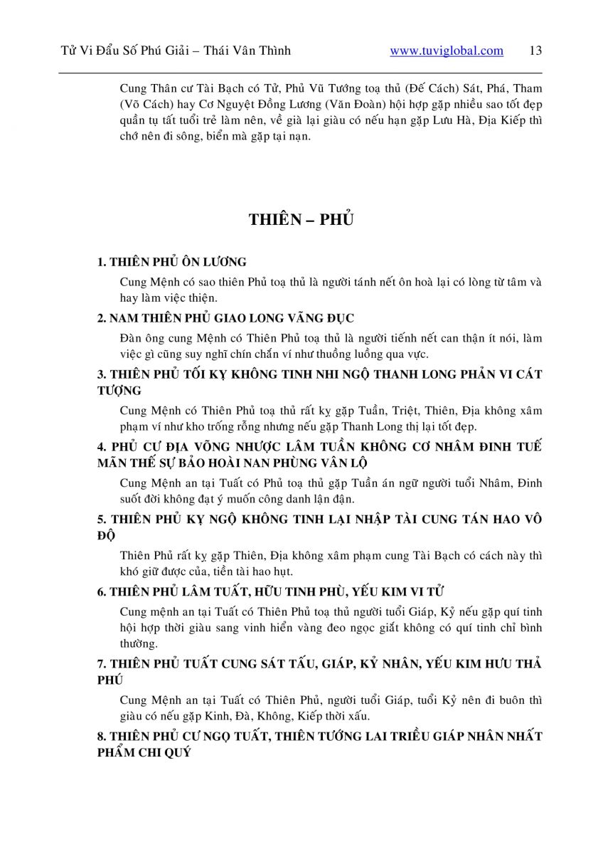 Tử Vi Đẩu Số Phú Giải - 13