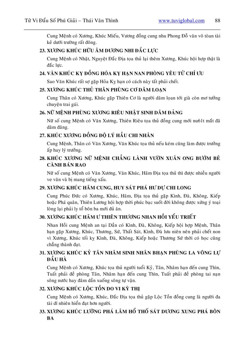 Tử Vi Đẩu Số Phú Giải - 88