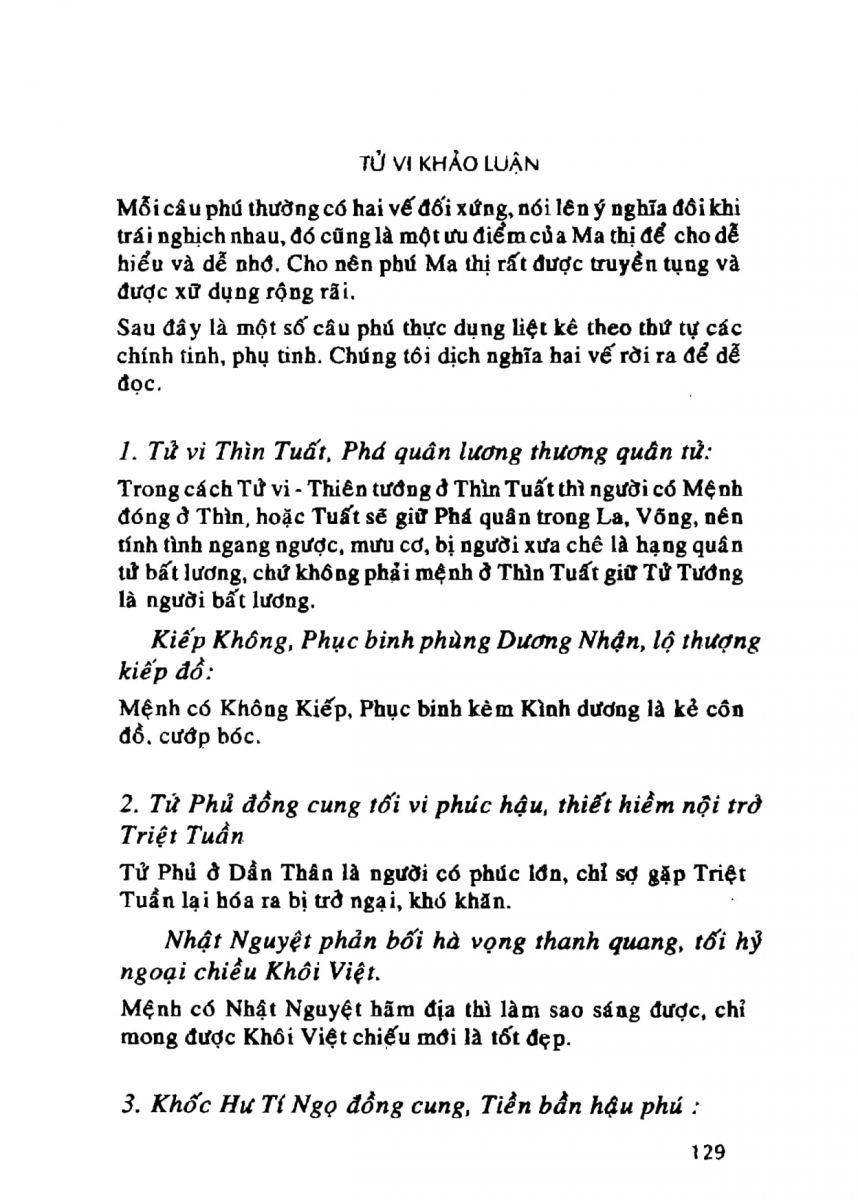 Tử Vi Khảo Luận - 129