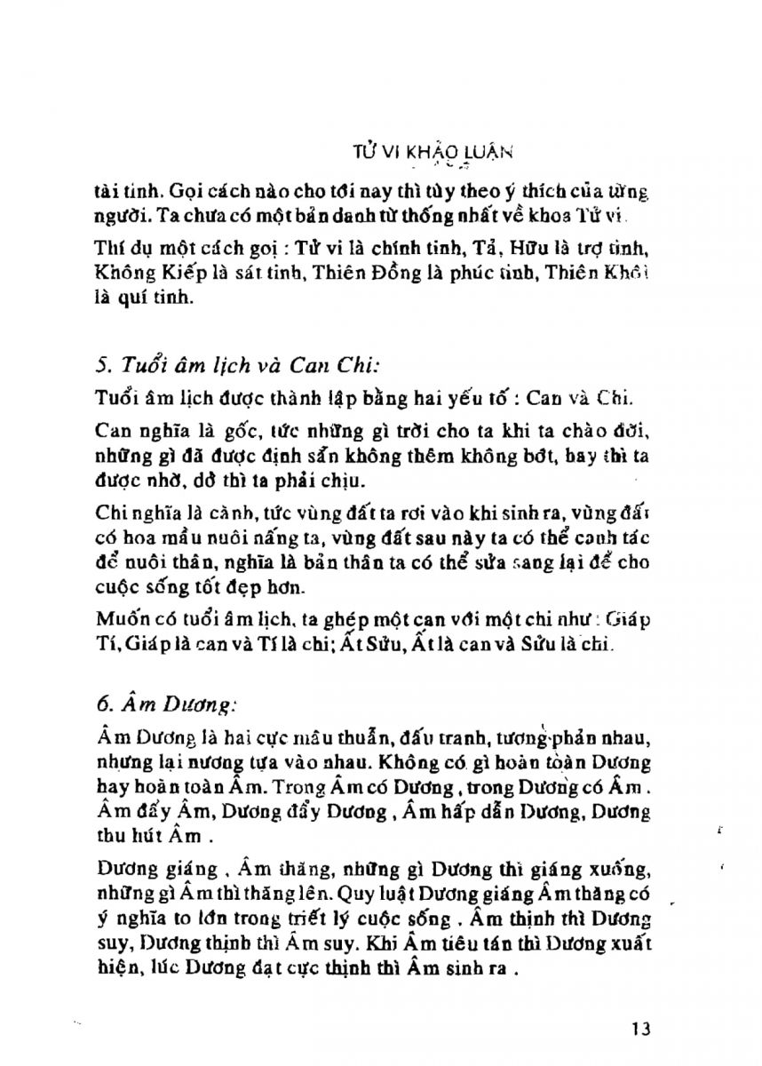 Tử Vi Khảo Luận - 13