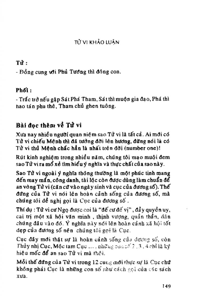 Tử Vi Khảo Luận - 149