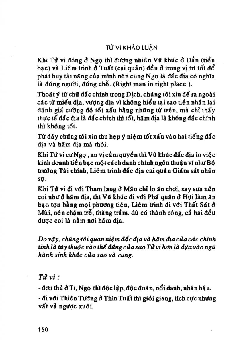 Tử Vi Khảo Luận - 150