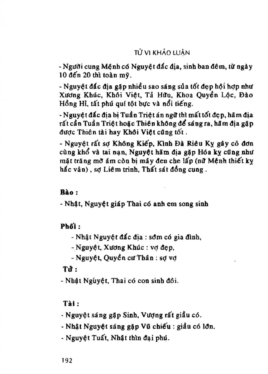 Tử Vi Khảo Luận - 192