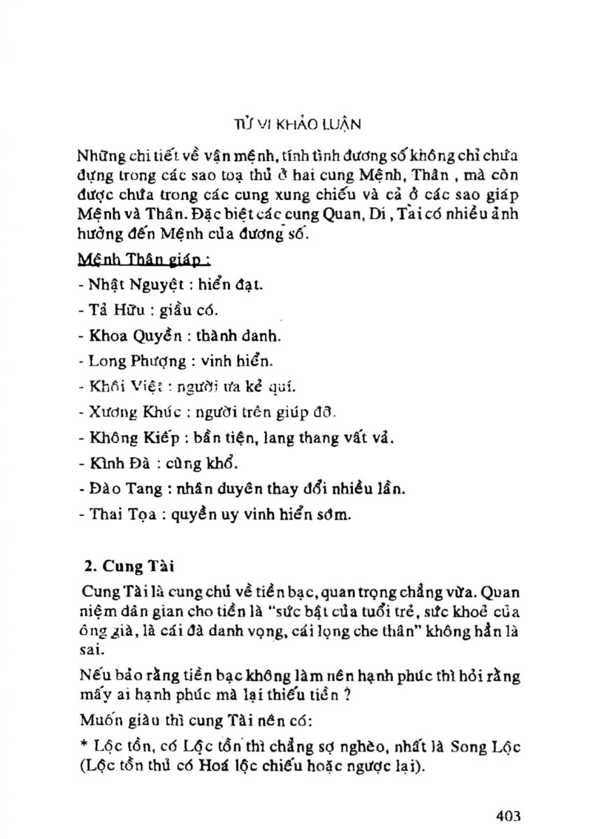 Tử Vi Khảo Luận - 403