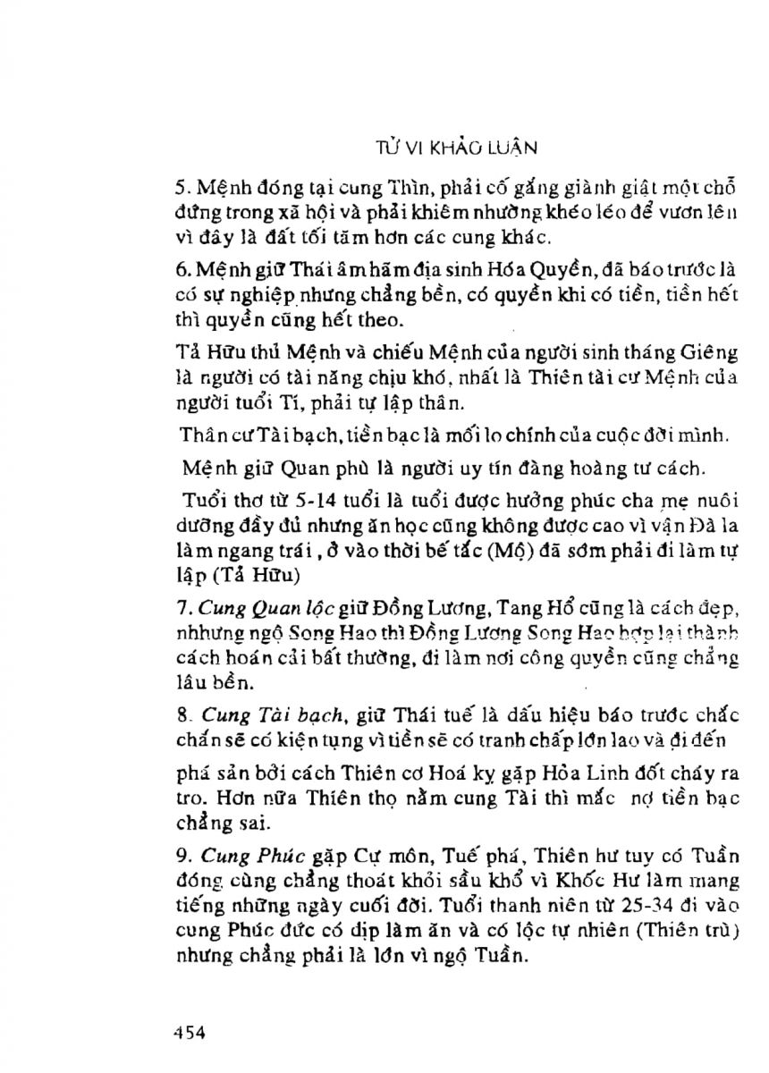 Tử Vi Khảo Luận - 454