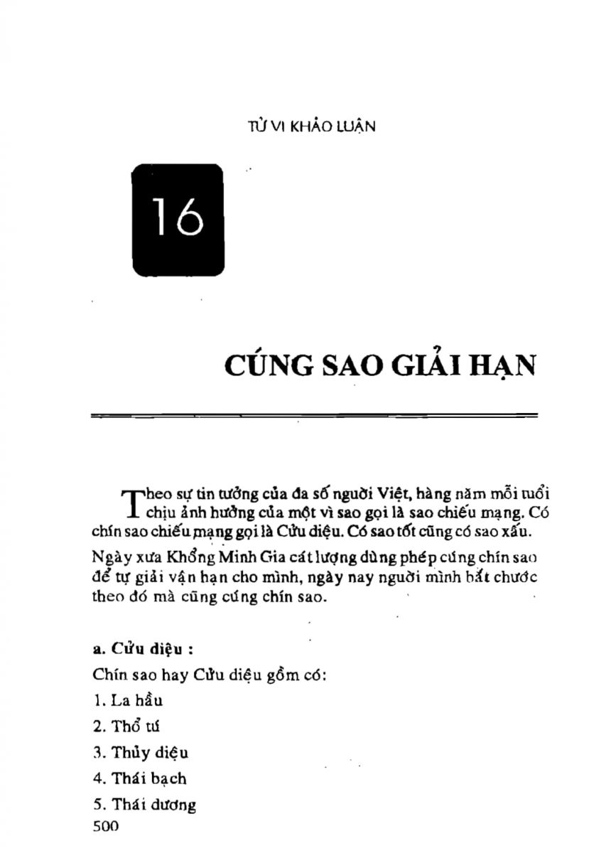 Tử Vi Khảo Luận - 500
