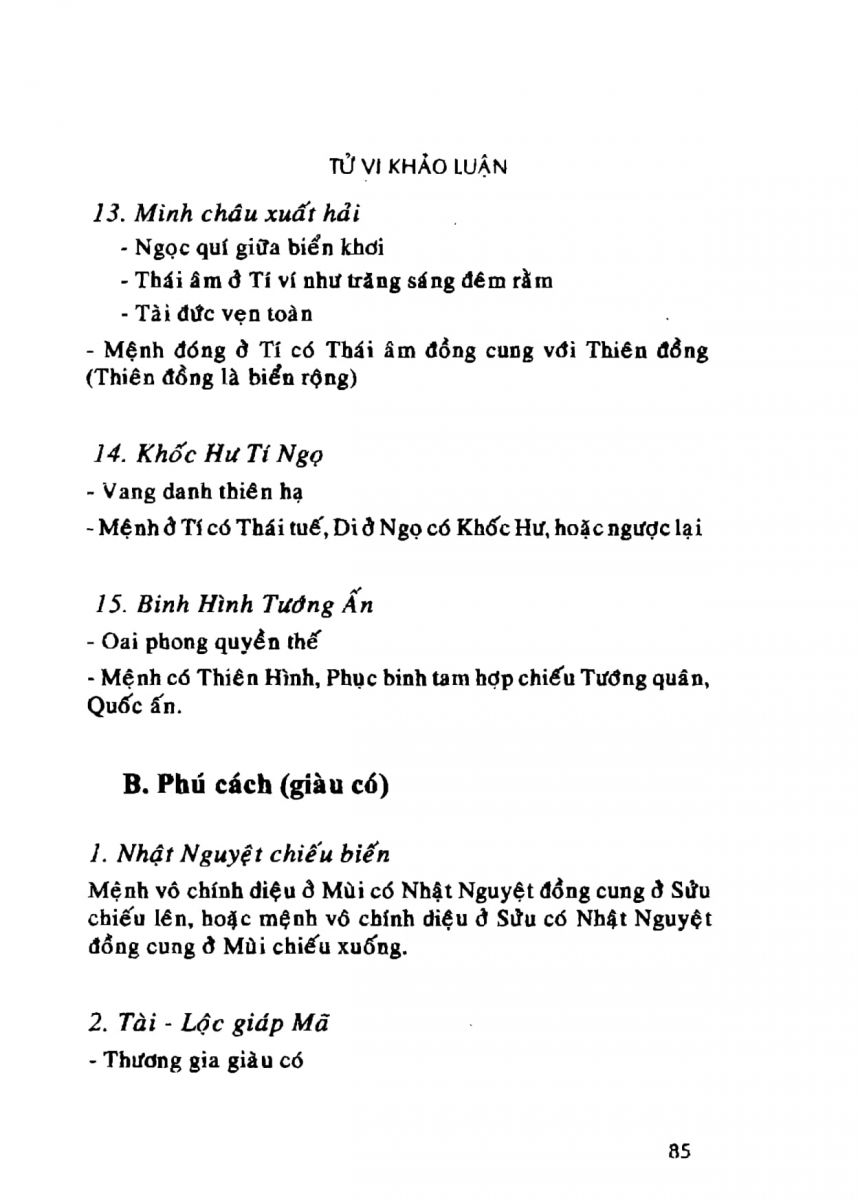 Tử Vi Khảo Luận - 85
