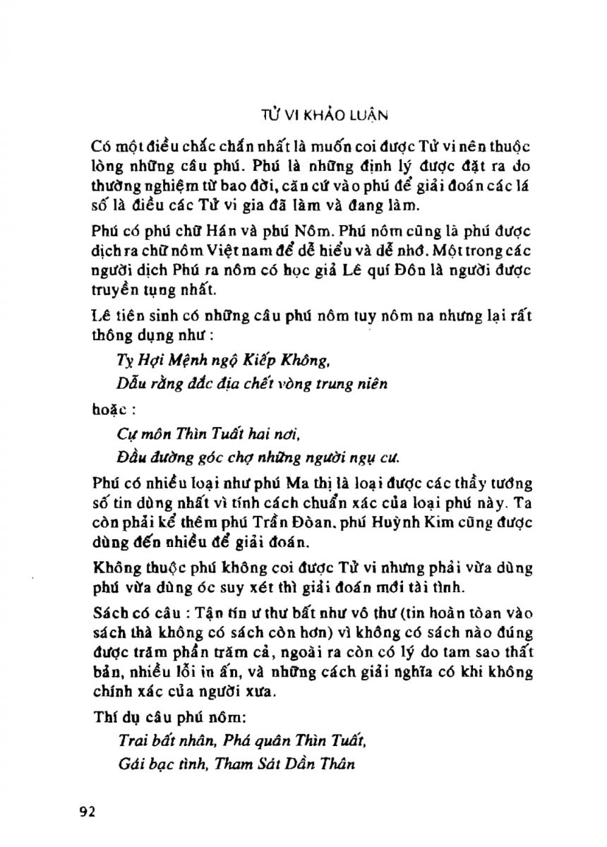 Tử Vi Khảo Luận - 92