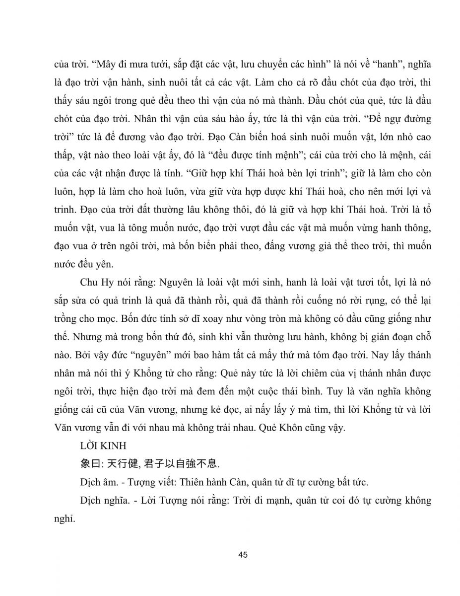 Quẻ 1 - Thuần Càn - 45