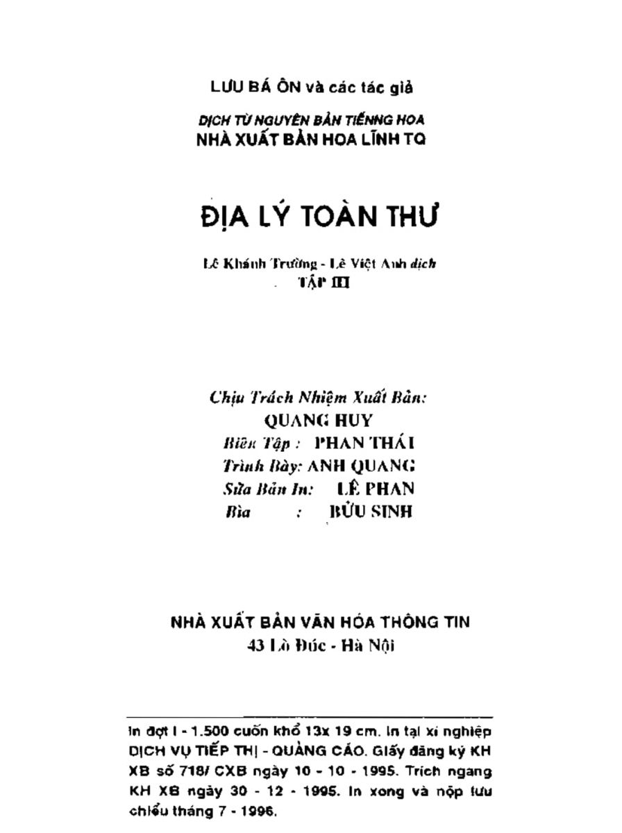 Địa Lý Toàn Thư Tập 3 - 376