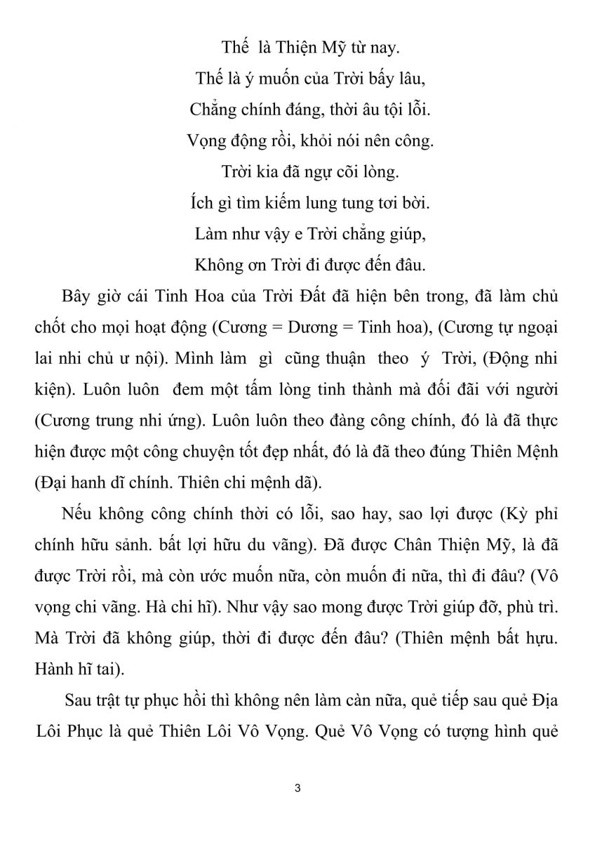 Quẻ 25 - Thiên Lôi Vô Vọng - 3