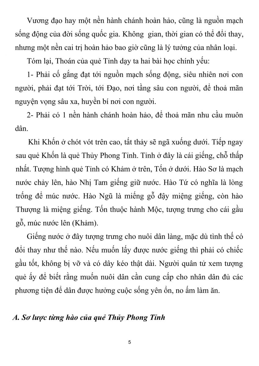 Quẻ 48 - Thủy Phong Tỉnh - 5