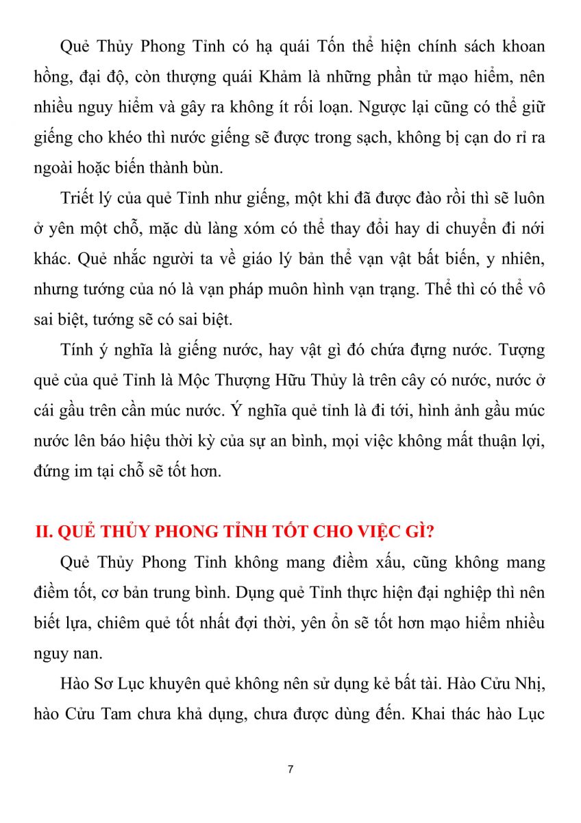 Quẻ 48 - Thủy Phong Tỉnh - 7