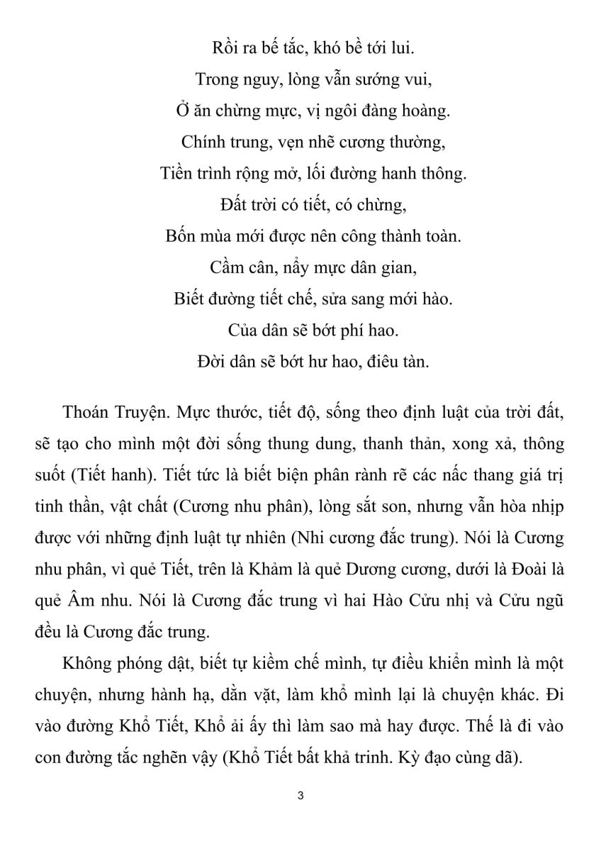 Quẻ 60 - Thủy Trạch Tiết - 3