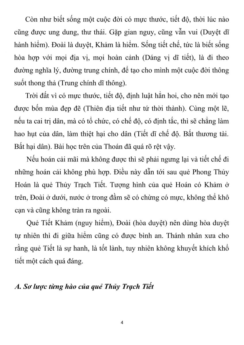 Quẻ 60 - Thủy Trạch Tiết - 4