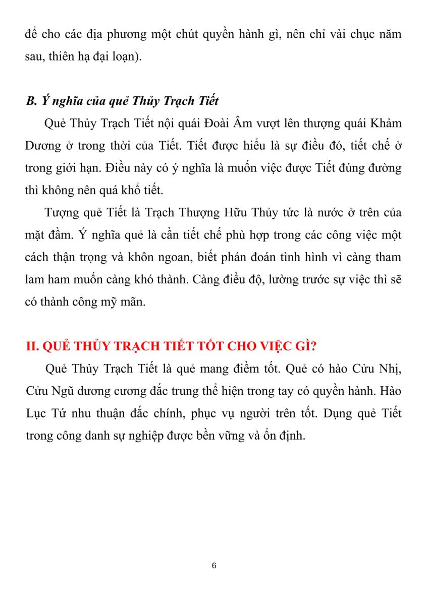 Quẻ 60 - Thủy Trạch Tiết - 6